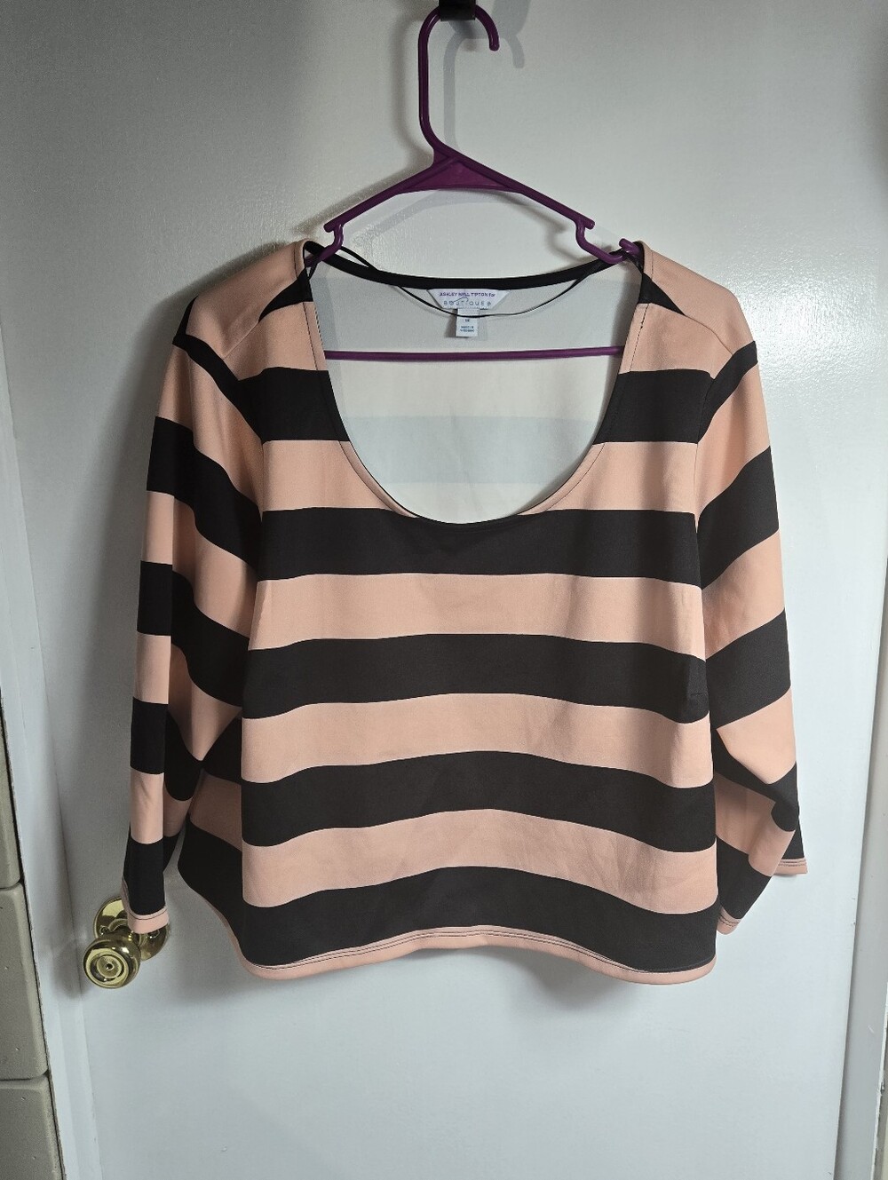 Ashley Nell Tipton For Boutique Striped Blouse Whimsigoth Mall Goth Size 1X